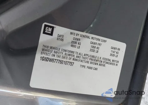 2006 Cadillac Sts V6 from USA, damaged, VIN 1G6DW677760107757